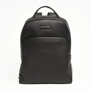 Backpack In Black Leather With Reinforced Back Panel>E.Marinella Outlet
