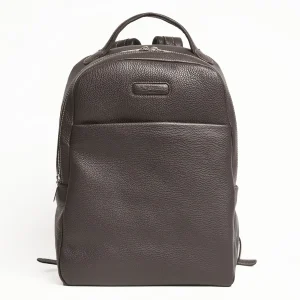 Backpack In Dark Brown Leather With Reinforced Back Panel>E.Marinella Clearance