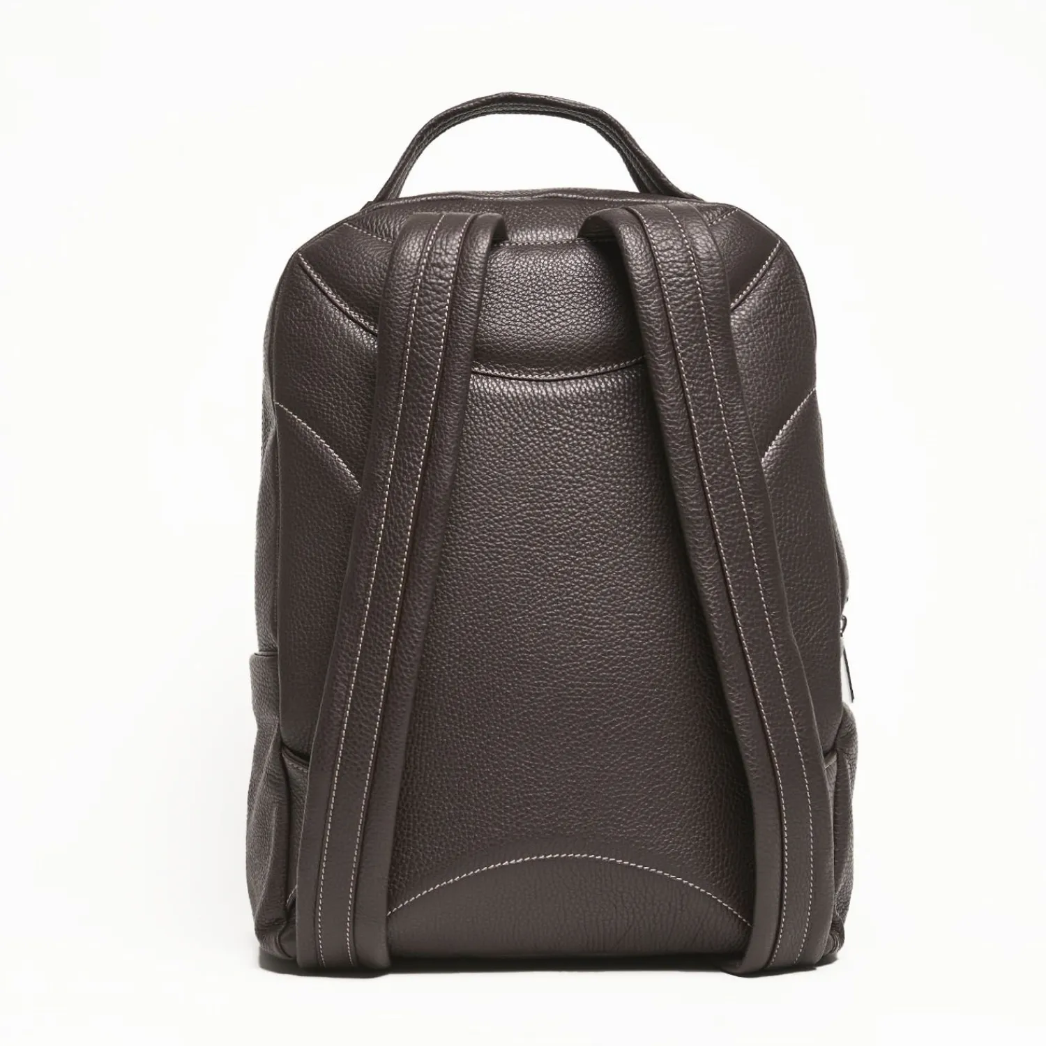 Backpack In Dark Brown Leather With Reinforced Back Panel>E.Marinella Clearance