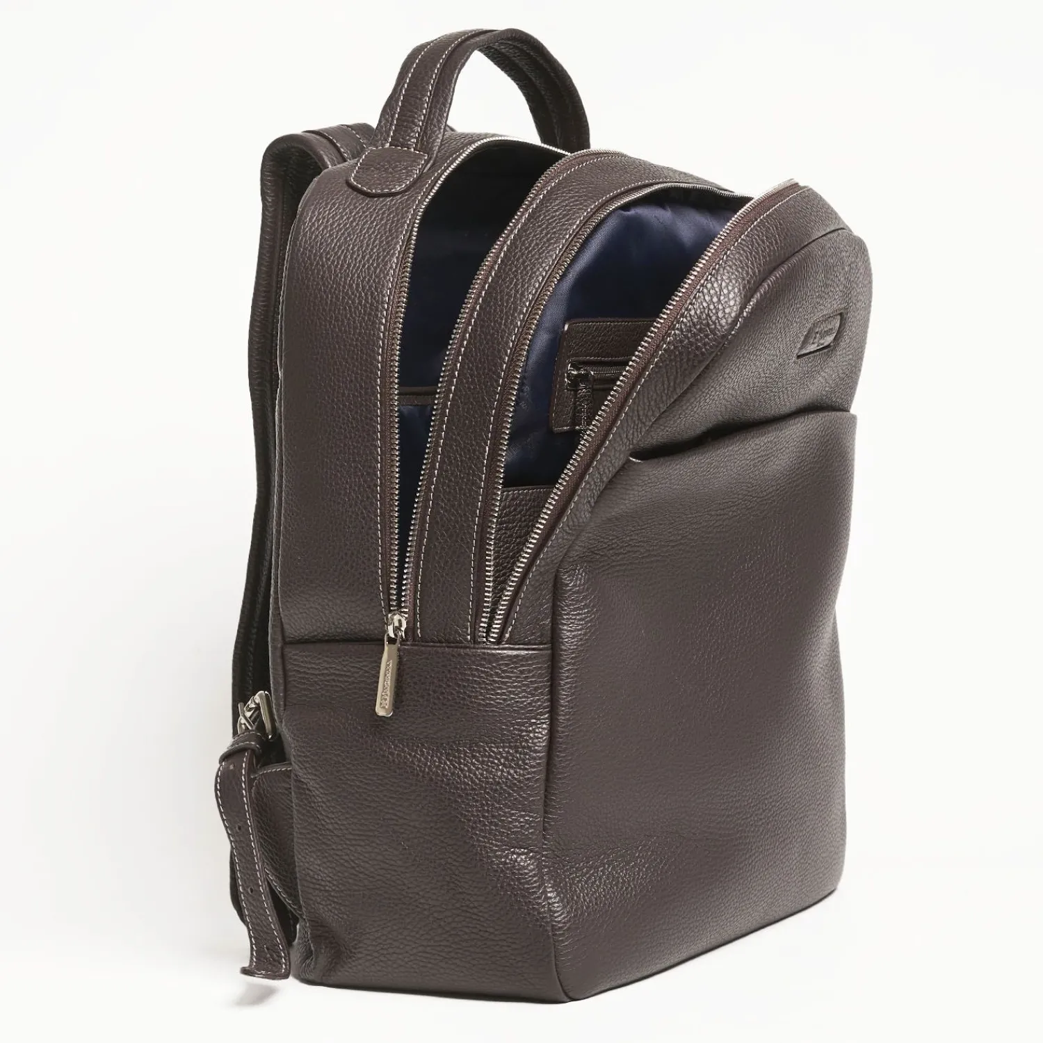 Backpack In Dark Brown Leather With Reinforced Back Panel>E.Marinella Clearance