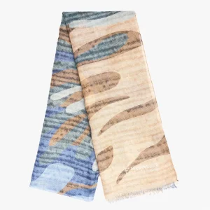 Beige And Blue Cotton And Linen Stole>E.Marinella Cheap