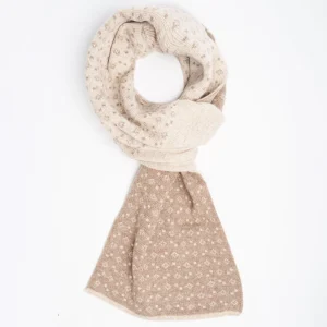 Beige And Light Brown Two-Tone Cashmere Neck Warmer Geometric Pattern>E.Marinella Store