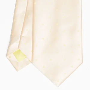 Beige Cerimonial Silk Satin Tie Polka Dot Pattern>E.Marinella Discount