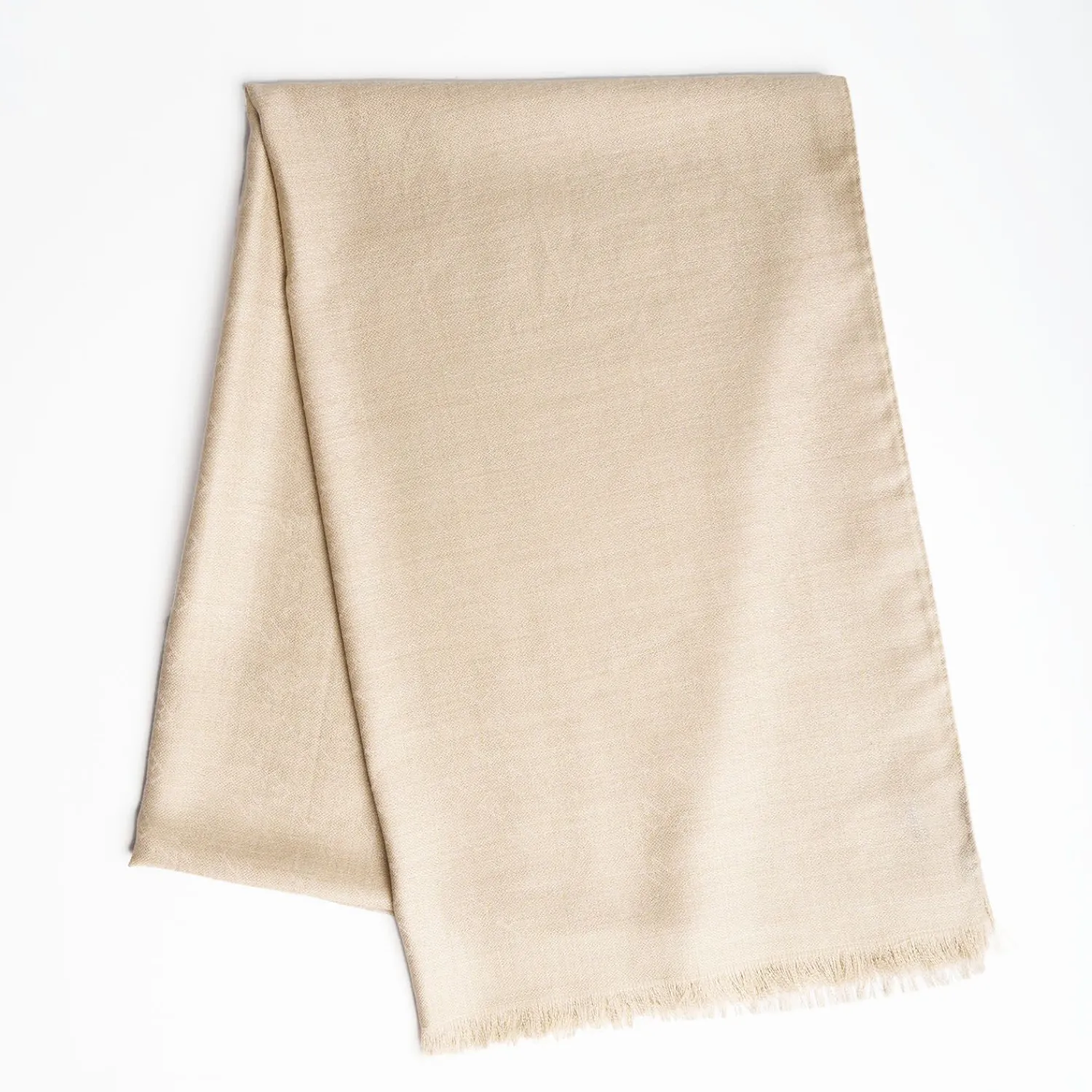 Beige Em Logo Scarf In Wool And Cashmere>E.Marinella Store