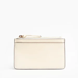 Beige Leather Zip Credit Card Holder>E.Marinella Hot