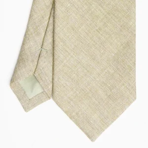 Beige Sartorial Linen And Cotton Tie - Solid Color>E.Marinella Best