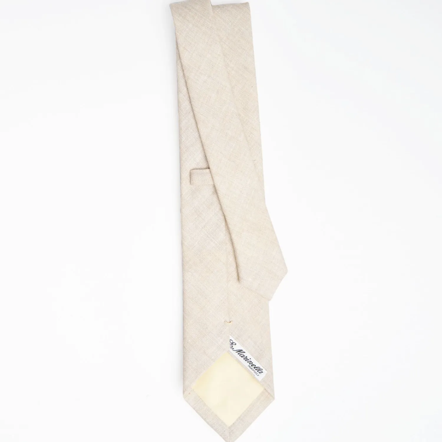 Beige Sartorial Linen And Cotton Tie - Solid Color>E.Marinella Outlet