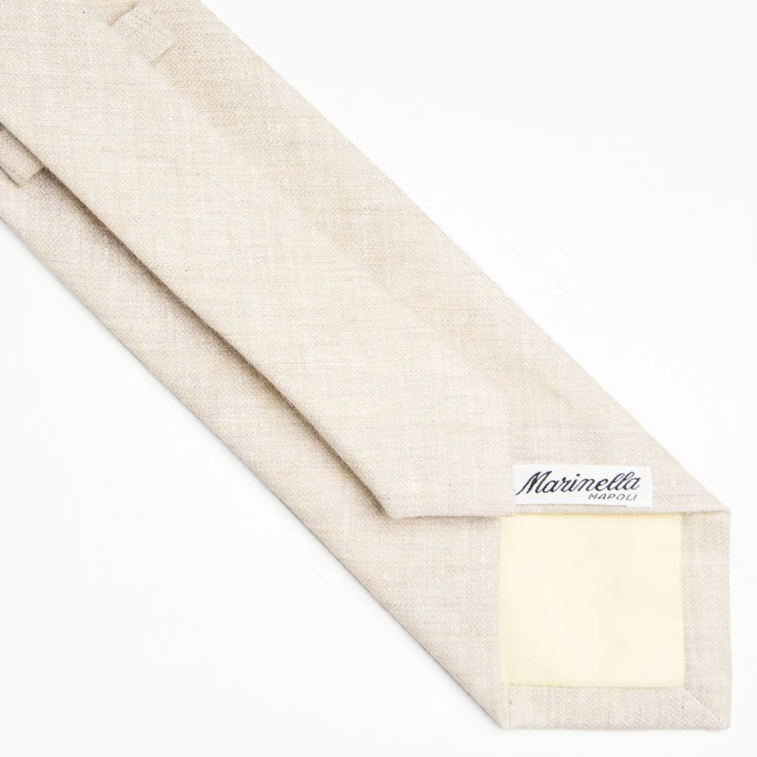 Beige Sartorial Linen And Cotton Tie - Solid Color>E.Marinella Outlet