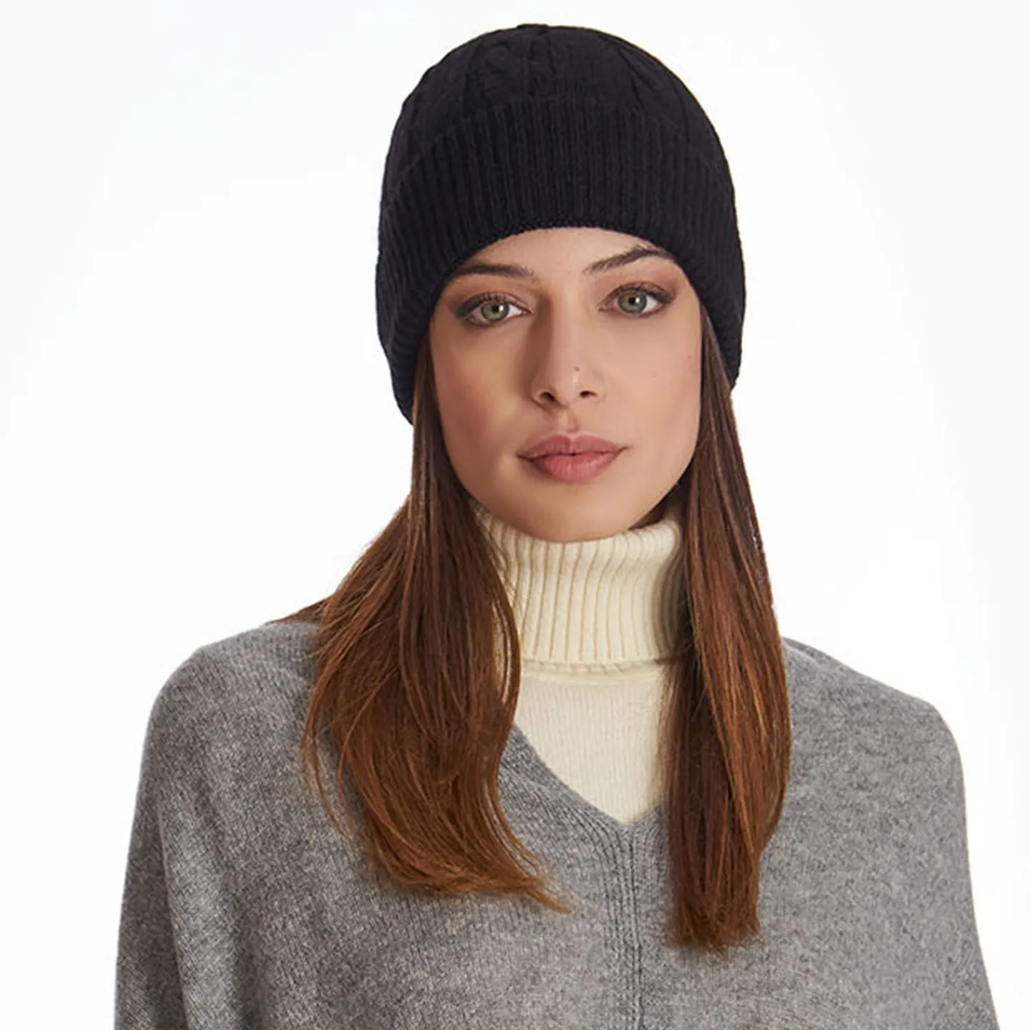 Black Cashmere Braid Beanie>E.Marinella Best