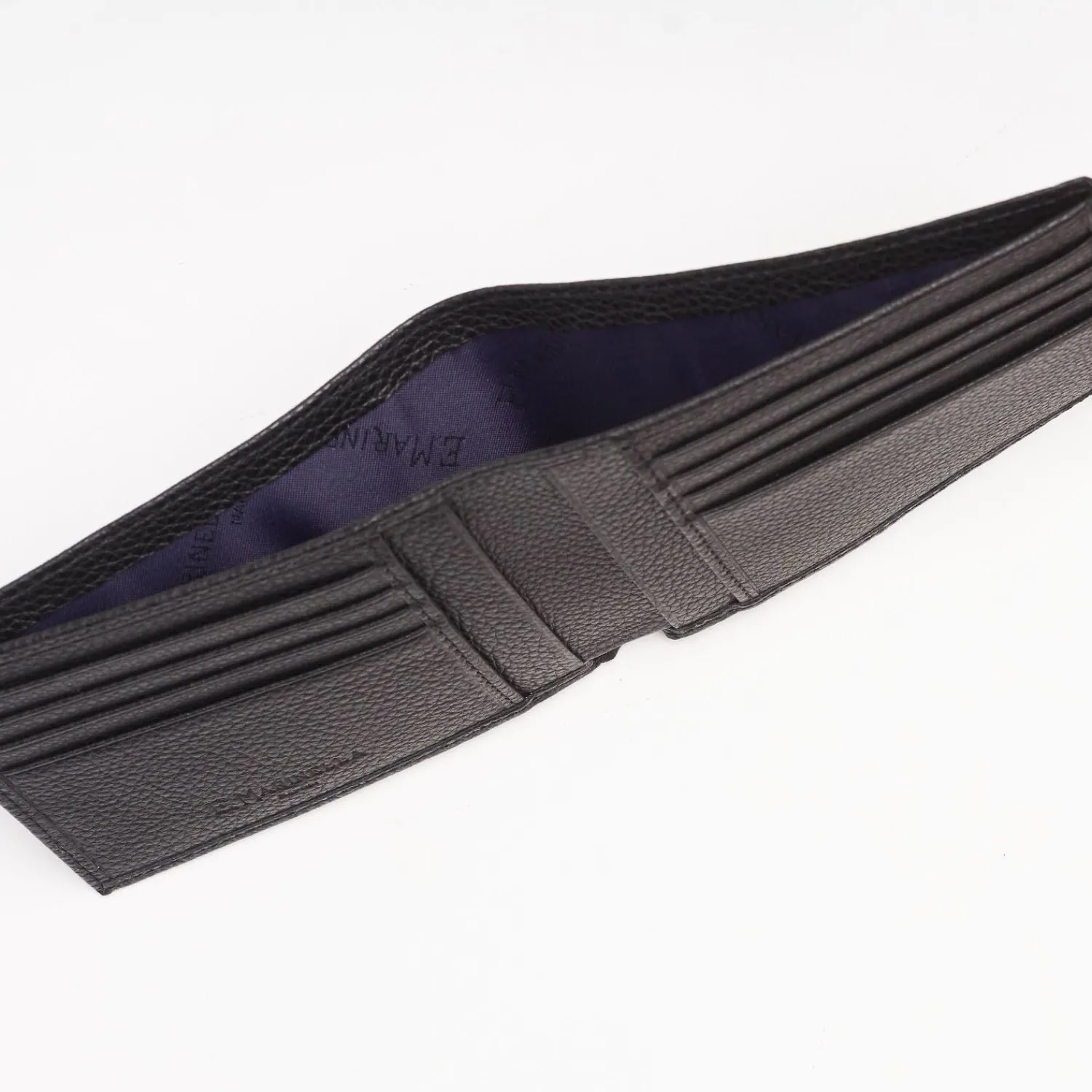 Black Hammered Leather Horizontal Wallet>E.Marinella Clearance