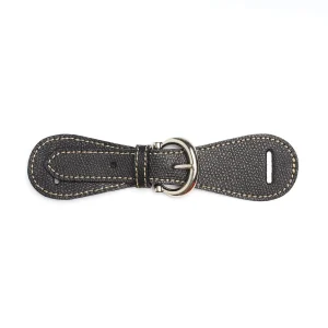 Black Leather Scarf-Buckle>E.Marinella Clearance
