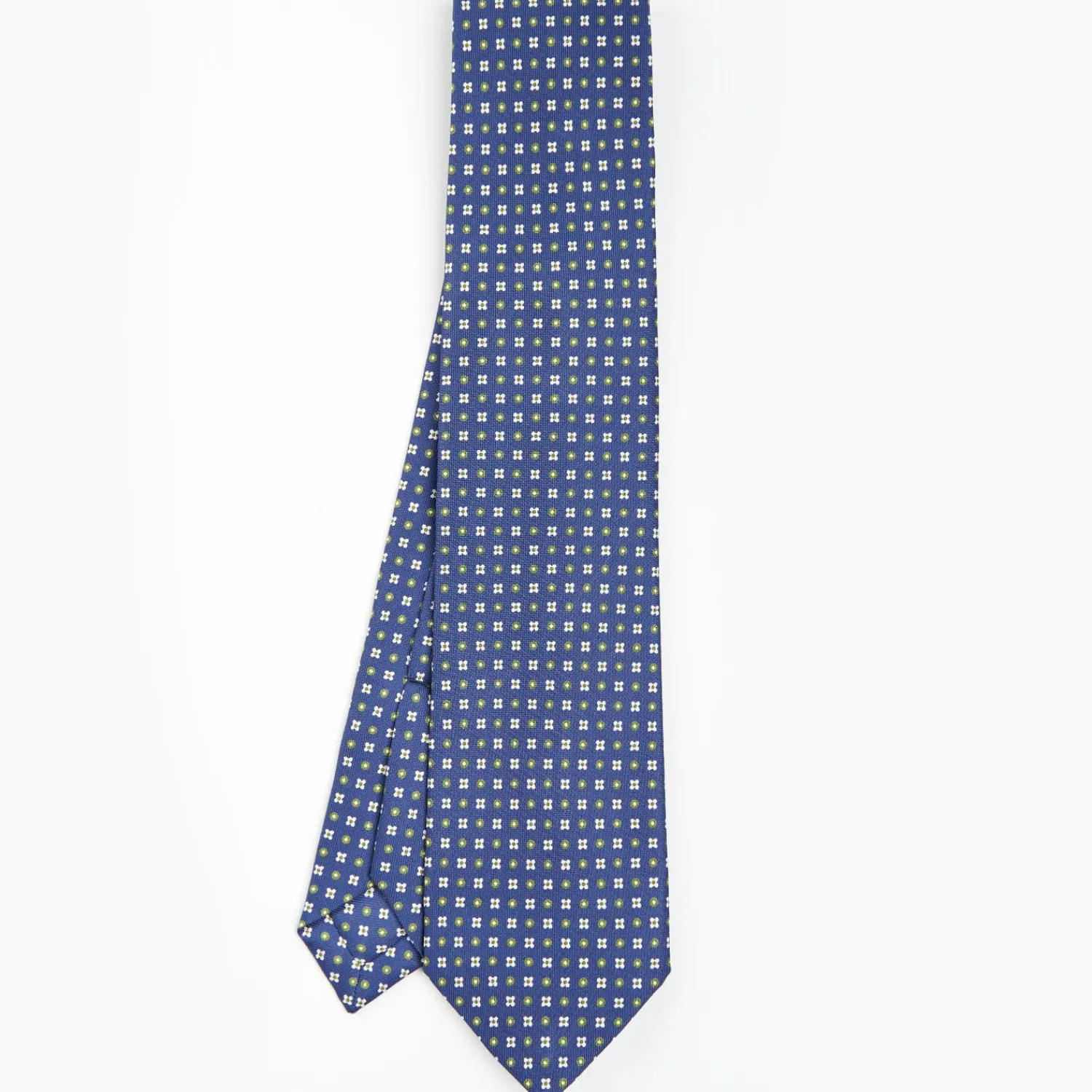 Blue 5 Fold Sartorial Silk Tie - Small Flower Pattern>E.Marinella Clearance