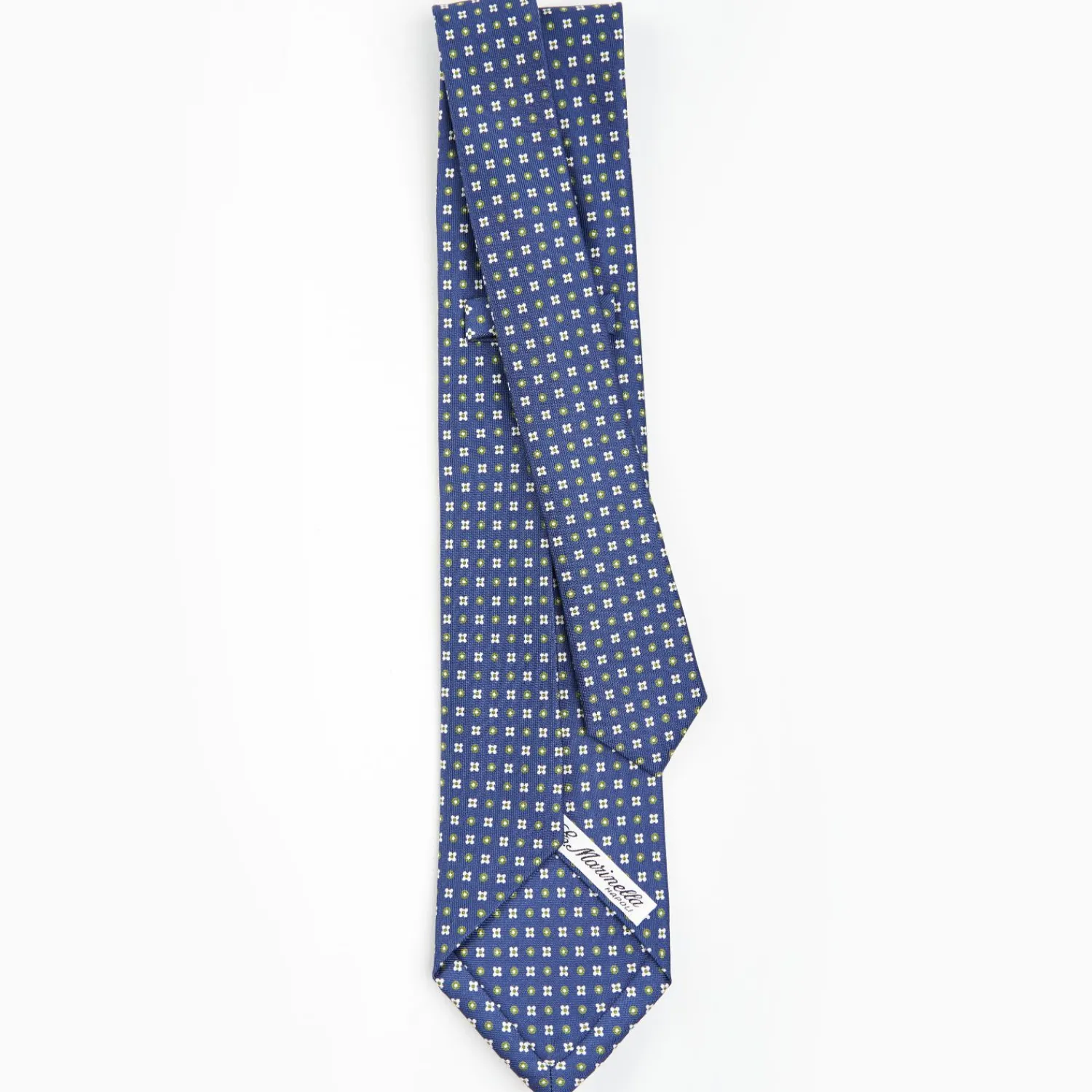 Blue 5 Fold Sartorial Silk Tie - Small Flower Pattern>E.Marinella Clearance