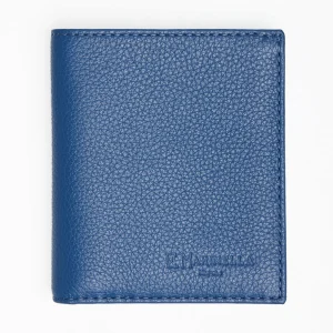 Blue Hammered Leather Small Wallet>E.Marinella Hot