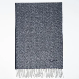 Blue Light Pure Cashmere Fringed Scarf>E.Marinella New