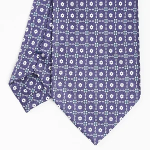 Blue Silk And Orange Fiber Tie>E.Marinella Shop