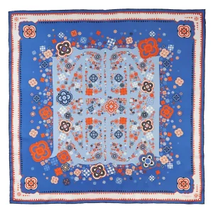 Blue Silk Scarf 90 - World Of Archivio Flowers 1961>E.Marinella Sale