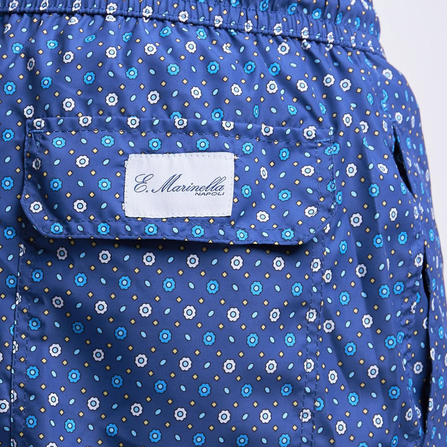 Blue Swim Short - Small Flower Pattern>E.Marinella Flash Sale