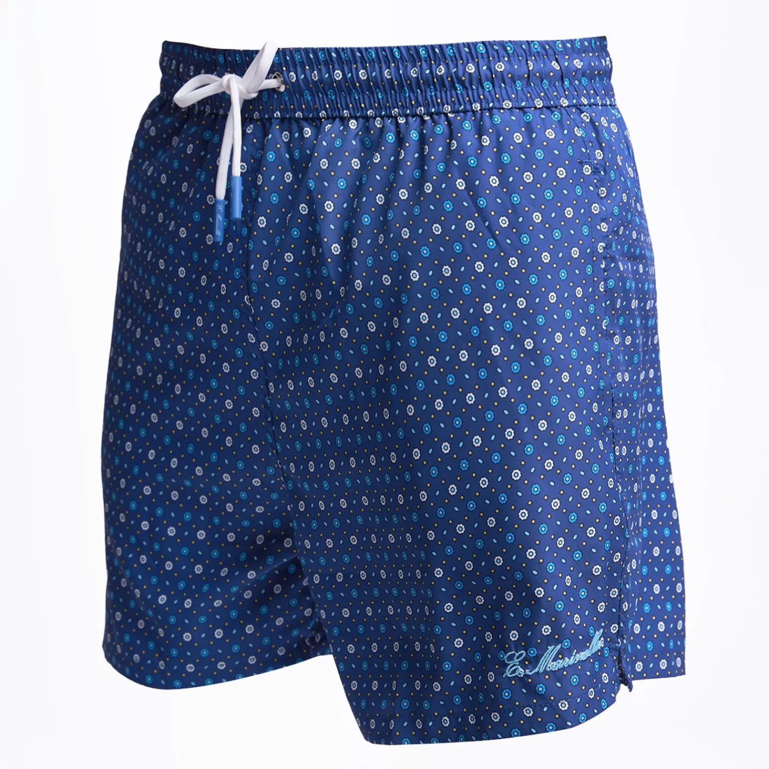 Blue Swim Short - Small Flower Pattern>E.Marinella Flash Sale