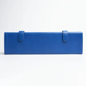 Blue Travel Tie Holder In Leather>E.Marinella Shop