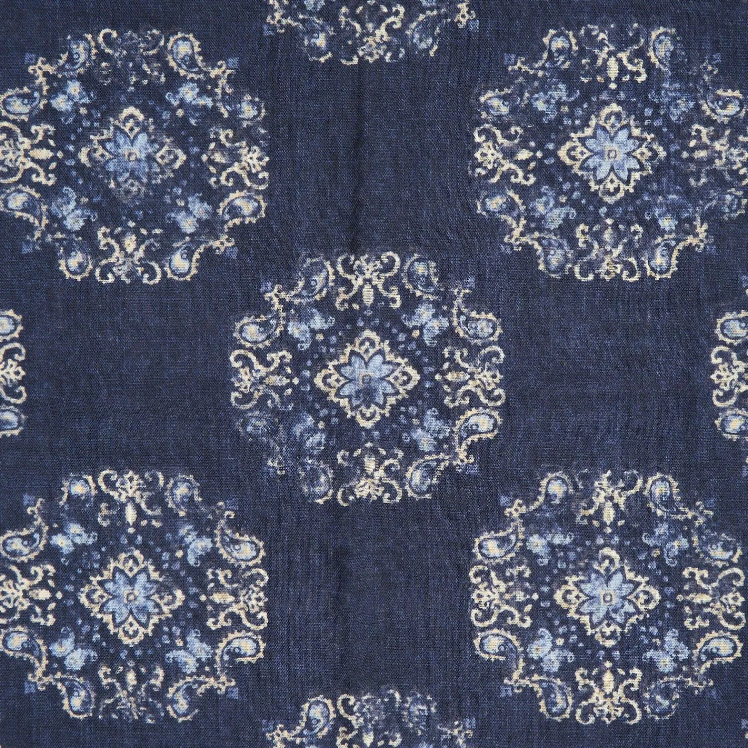 Blue Wool Stole With Floral Decoration>E.Marinella Clearance