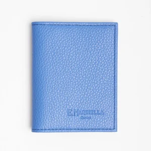 Bluette Hammered Leather Folding Card Holder 10 Compartments>E.Marinella Shop