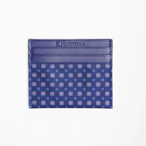 Bluette Leather And Silk Credit Card Holder - 5 Compartments>E.Marinella Cheap