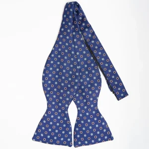 Bluette Silk Bowtie To Self-Tie - Small Flower Pattern>E.Marinella New