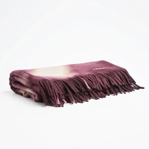 Burgundy And White Bergen Cashmere Throw>E.Marinella Shop