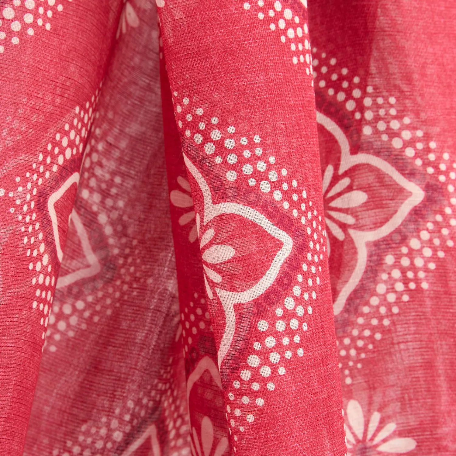 Burgundy Cotton And Linen Scarf - White Macro Flowers>E.Marinella Discount