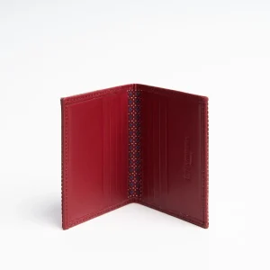 Burgundy Leather Folding Card Holder - 10 Compartments>E.Marinella Shop