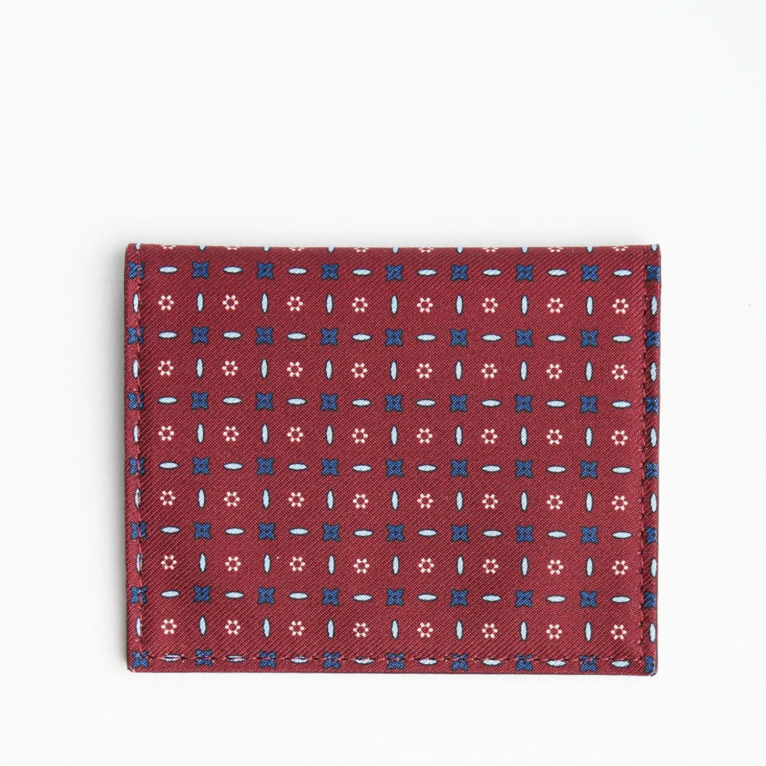 Burgundy Leather Folding Card Holder - 10 Compartments>E.Marinella Fashion