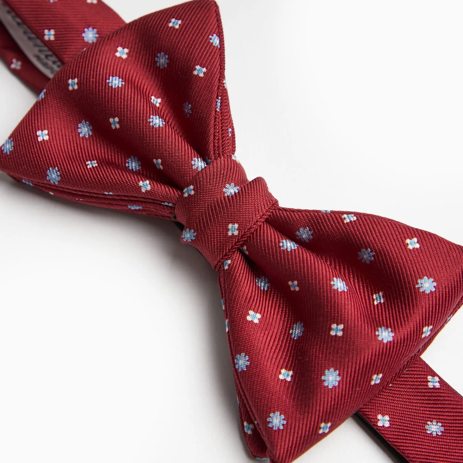Burgundy Pre-Knotted Bowtie- Small Flower Pattern>E.Marinella New