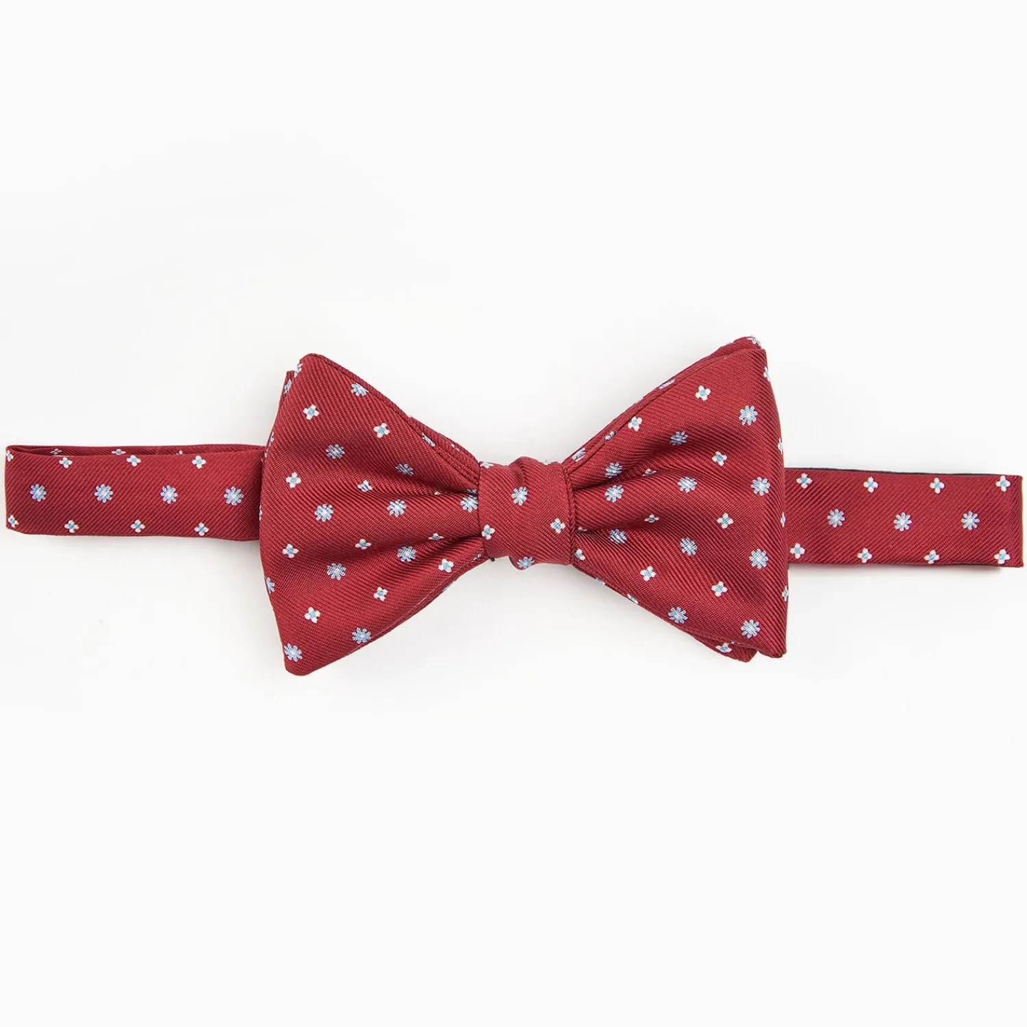 Burgundy Pre-Knotted Bowtie- Small Flower Pattern>E.Marinella New