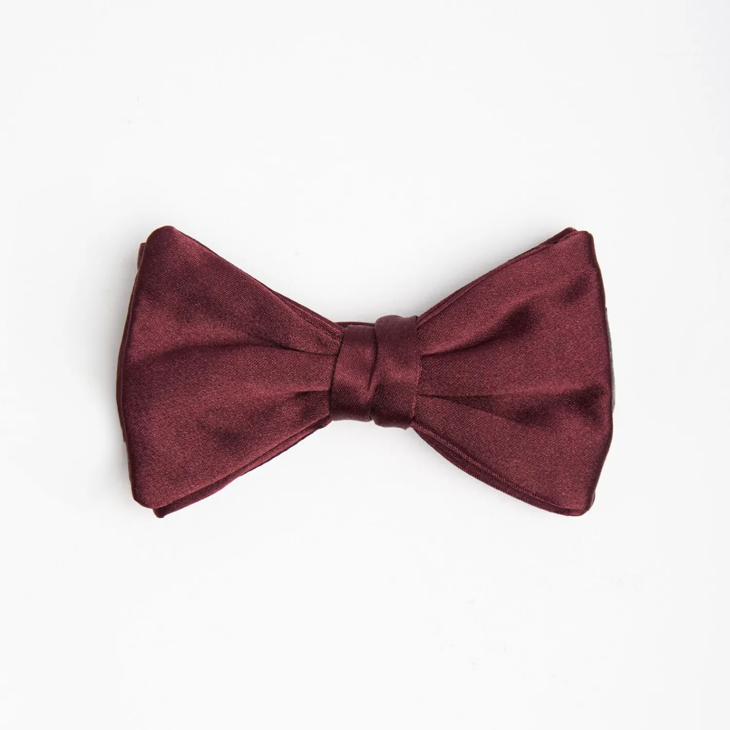 Burgundy Pre-Knotted Silk Satin Bowtie - Solid Color>E.Marinella Online