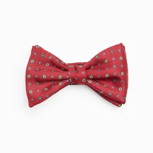 Burgundy Pre-Knotted Silk Bowtie- Small Flower Pattern>E.Marinella Hot