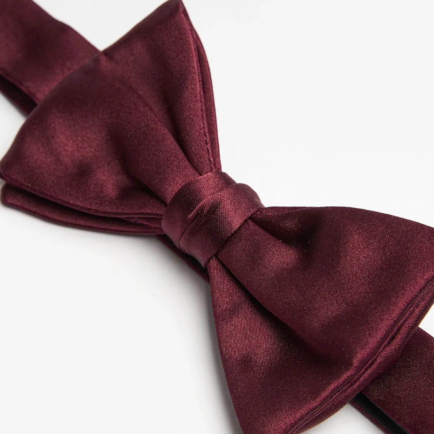 Burgundy Pre-Knotted Silk Satin Bowtie - Solid Color>E.Marinella Online