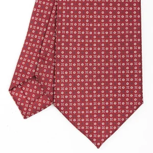 Burgundy Sartorial Classic Silk Tie - Small Flower Designs>E.Marinella Cheap