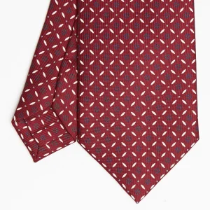 Burgundy Sartorial Classic Silk Tie - Small Flower Pattern>E.Marinella Shop