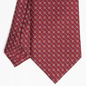 Burgundy Sartorial Classic Silk Tie Small Flower Pattern>E.Marinella Discount