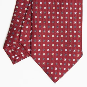 Burgundy Sartorial Classic Silk Tie - Small Flower Pattern>E.Marinella Best