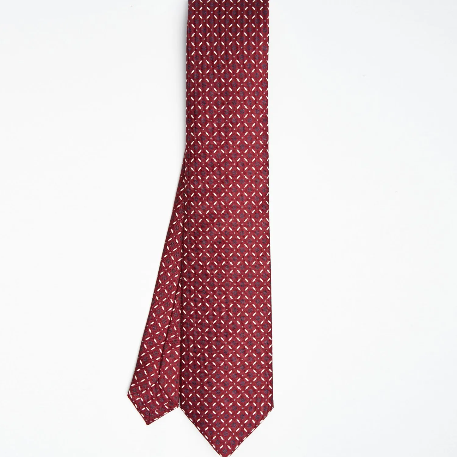 Burgundy Sartorial Classic Silk Tie - Small Flower Pattern>E.Marinella Shop