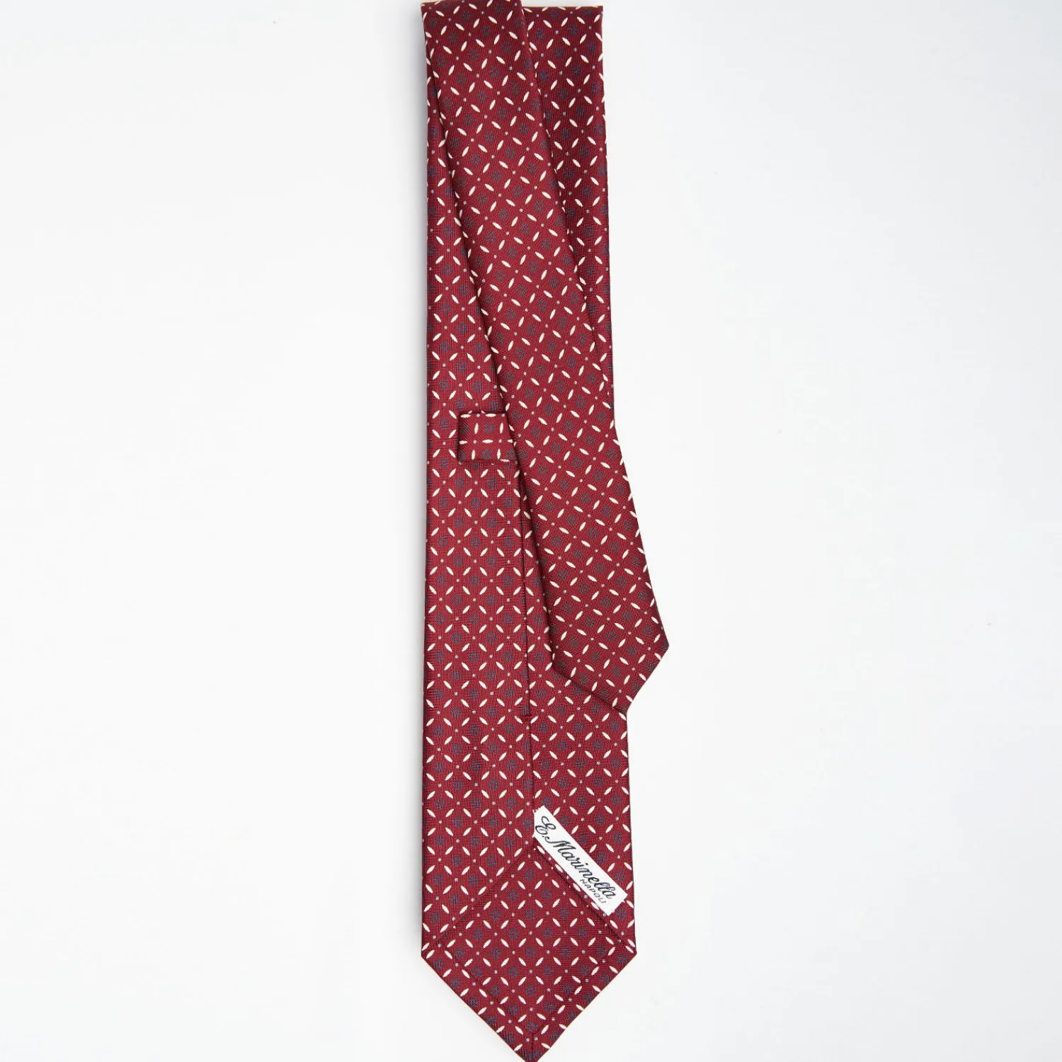 Burgundy Sartorial Classic Silk Tie - Small Flower Pattern>E.Marinella Shop