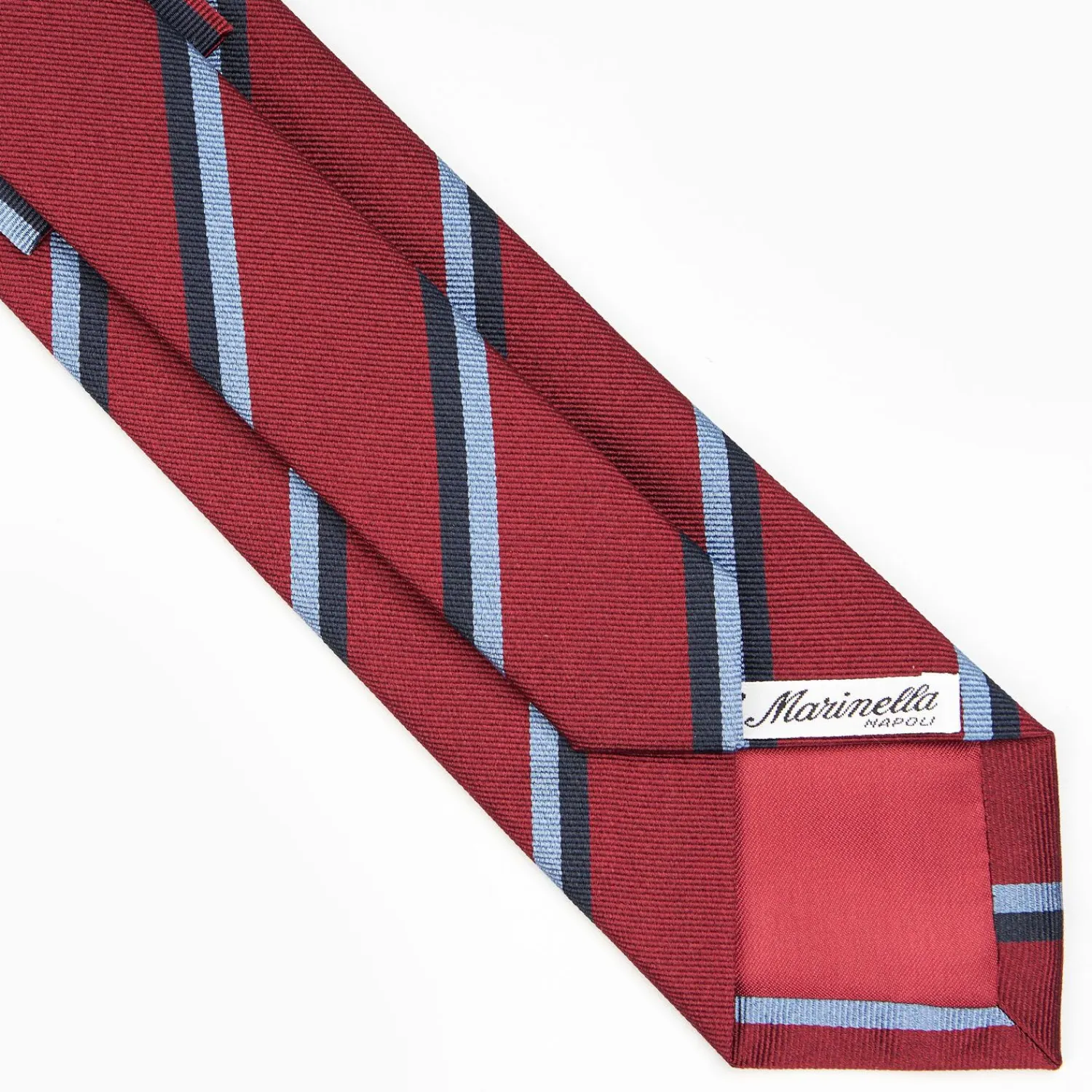 Burgundy Sartorial Striped Silk Tie>E.Marinella Outlet
