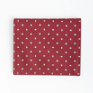 Burgundy Small Wallet In Silk And Leather>E.Marinella New