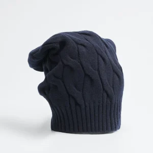 Cable-Knit Blue Wool Hat>E.Marinella Clearance