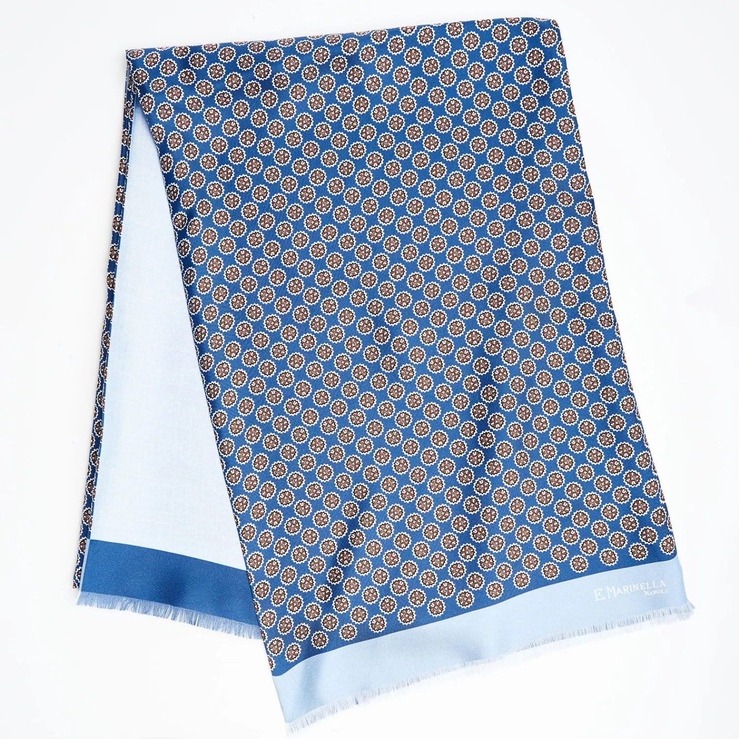 Dark And Light Blue Double Silk Scarf>E.Marinella Hot