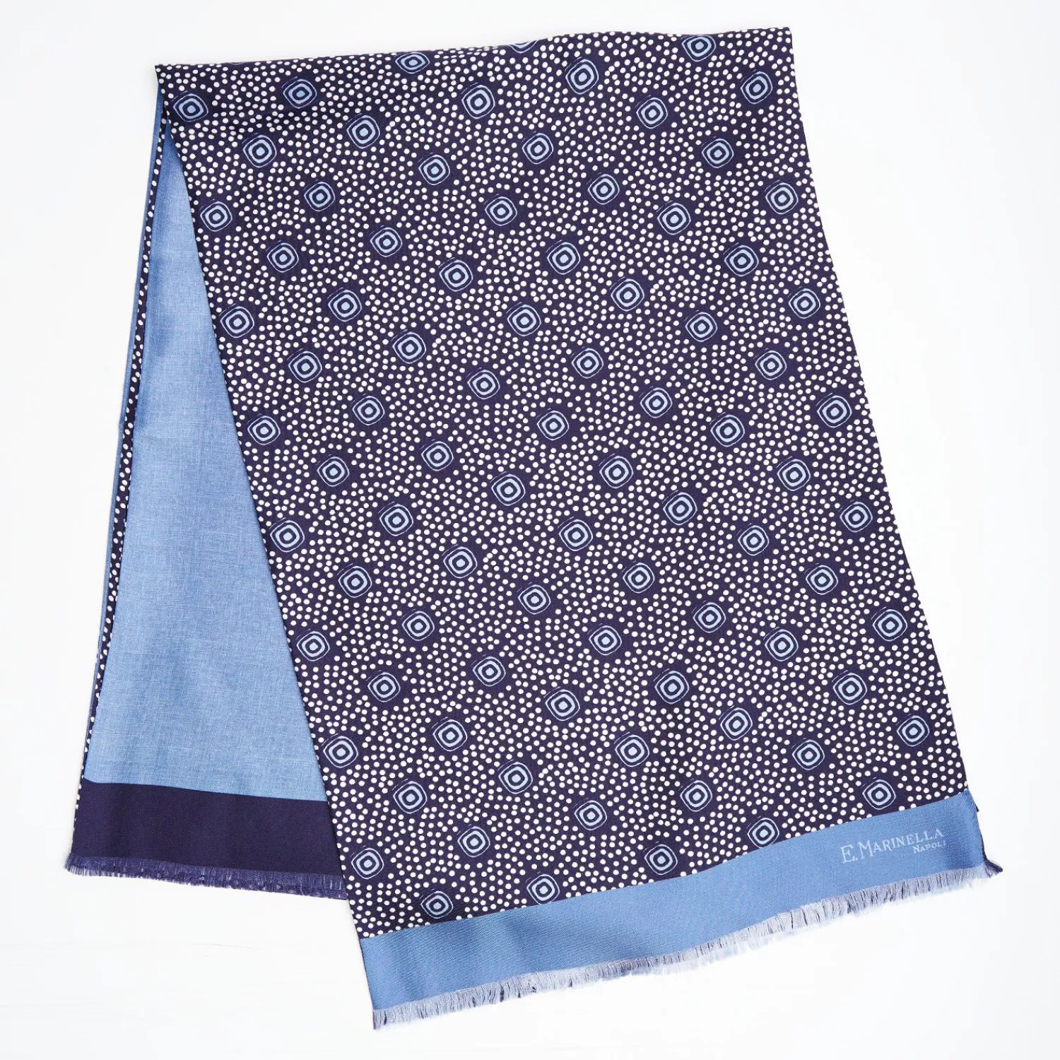 Dark And Light Blue Double Silk Scarf>E.Marinella Discount