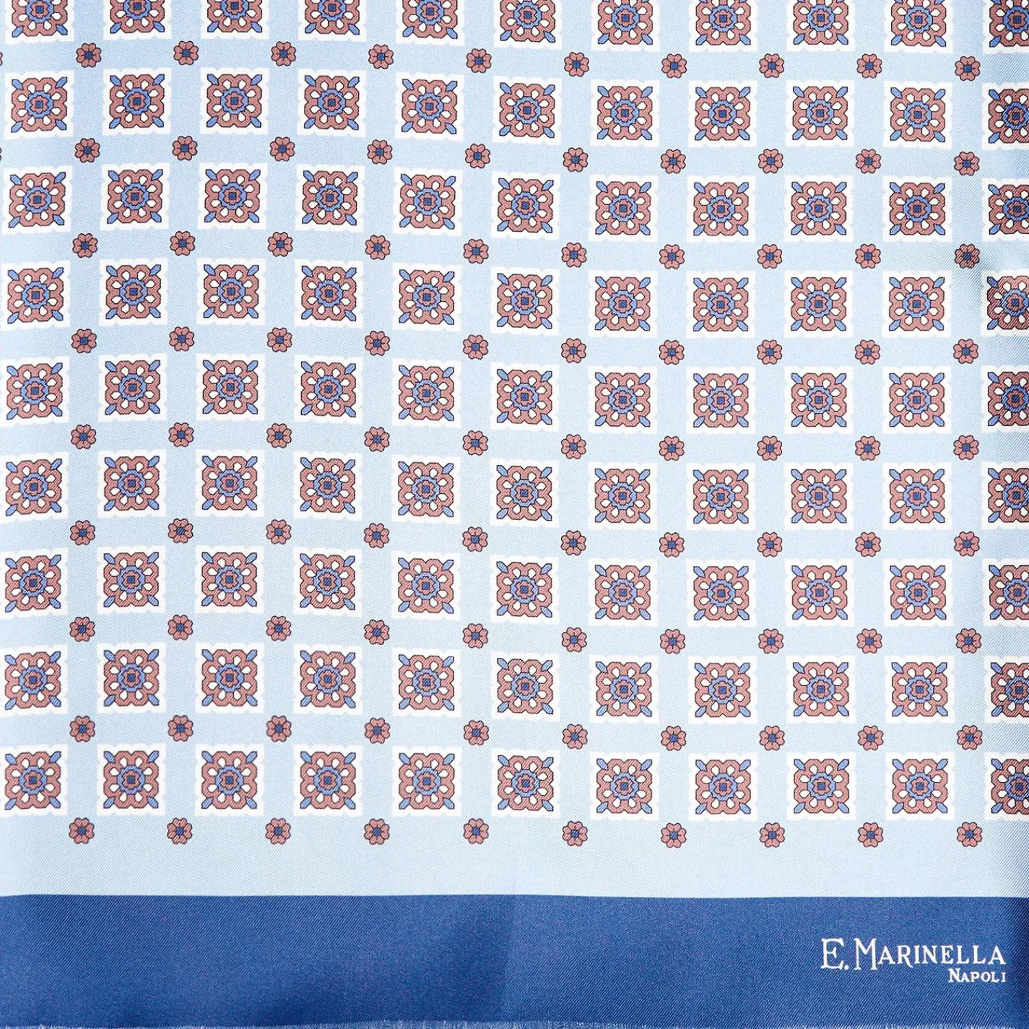 Dark And Light Blue Double Silk Scarf>E.Marinella Outlet