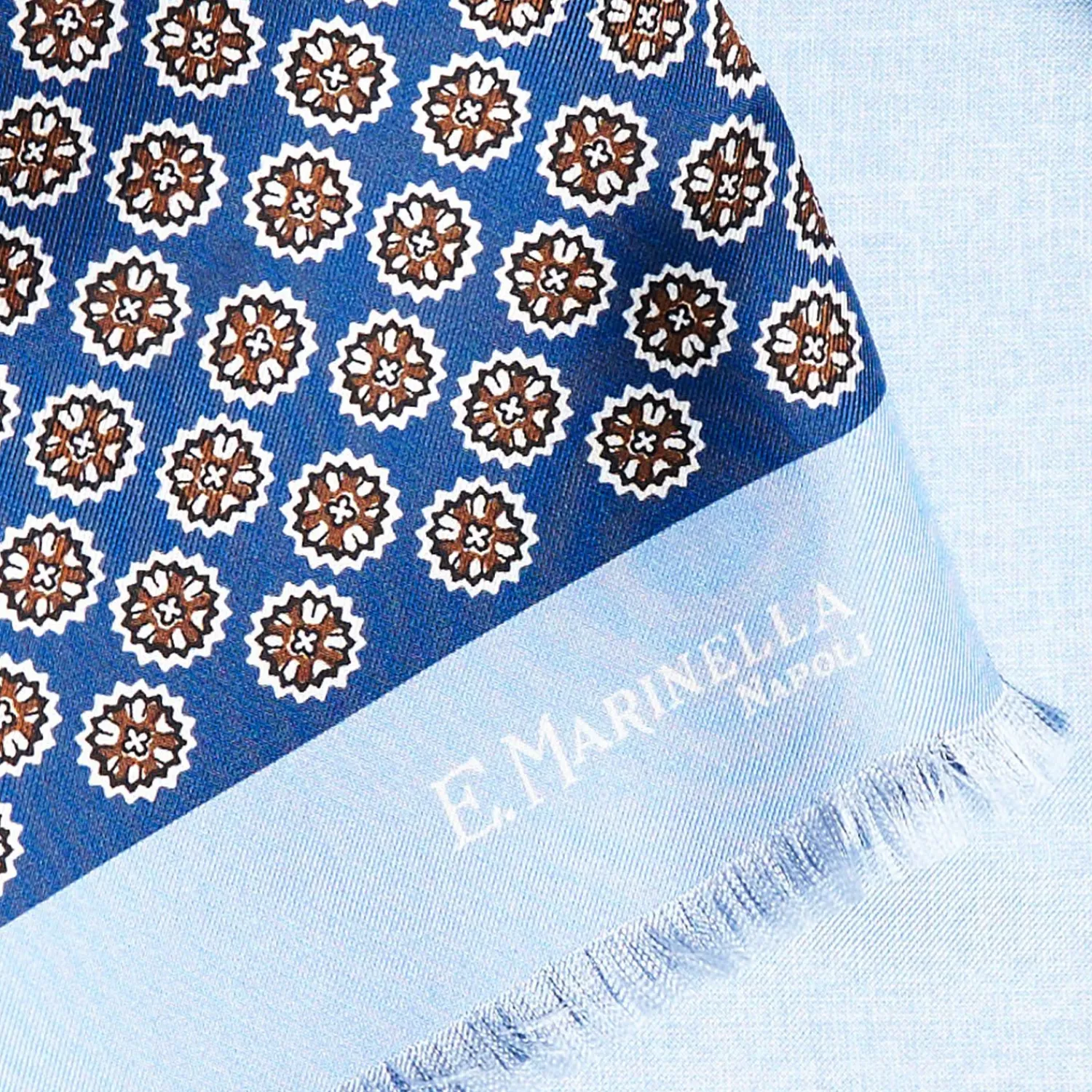 Dark And Light Blue Double Silk Scarf>E.Marinella Hot